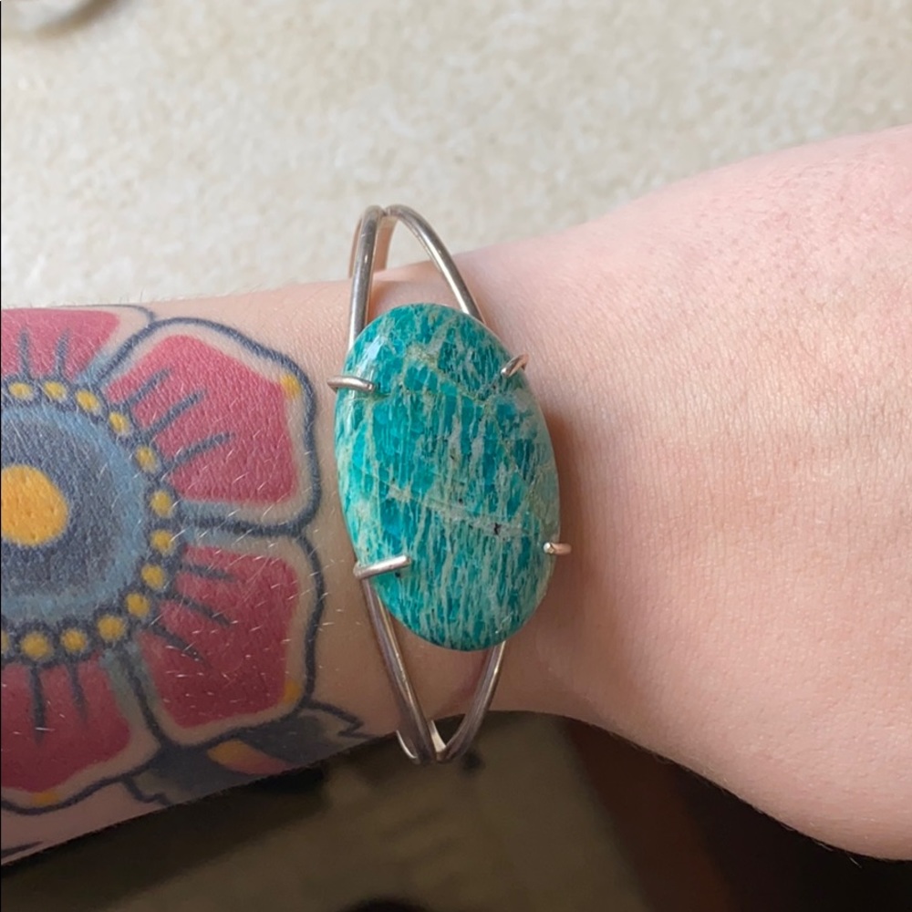Amazonite and sterling silver bracelet